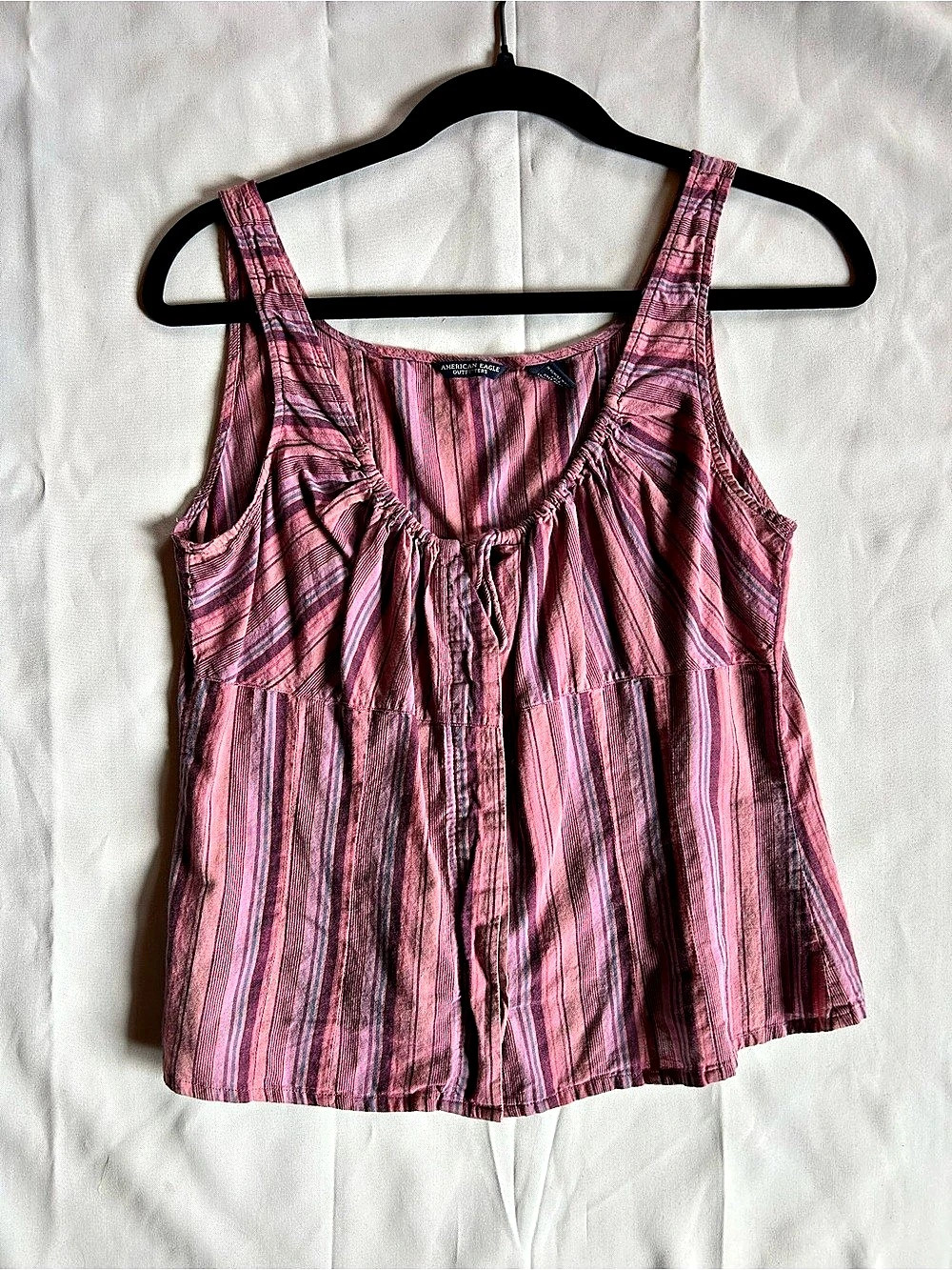 American Eagle Outfitters Striped Cotton Tank Top in Pink & Purple